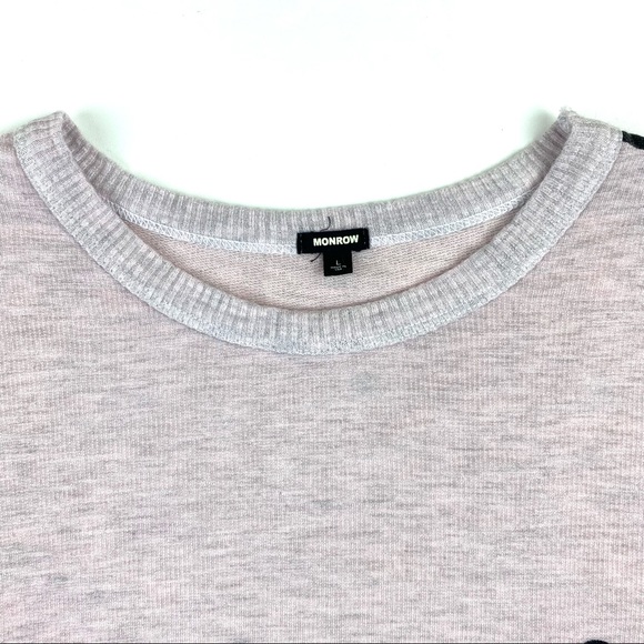 Monrow Super Soft Scattered Heart Crew Tee Shirt L - Picture 3 of 9